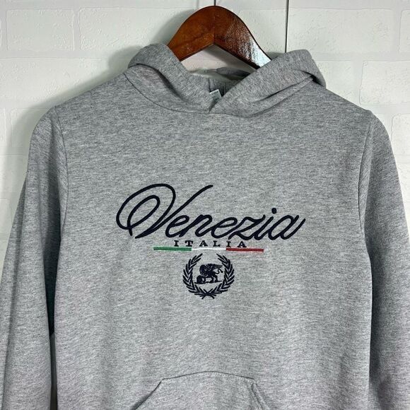 Venezia Womens Hooded Sweatshirt size Small Gray Made in Italy - Picture 2 of 14